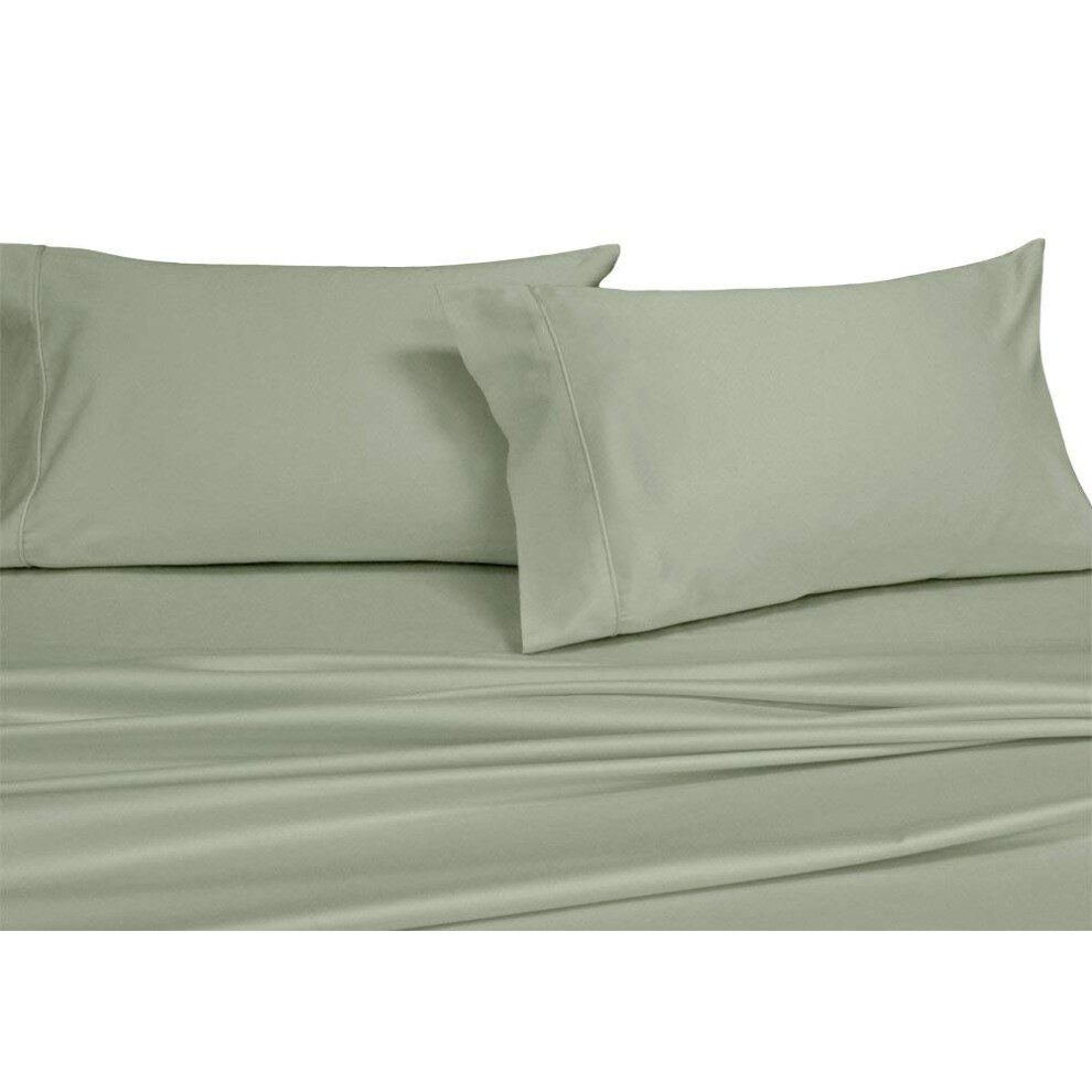 Royal Hotel Bedding Solid Sage, 4-Teiliges Kingsize-Bettlaken-Set, Fadenzahl 250, 100 % Baumwolle, Hochwertige Perkal-Webart, Knusperweich, Tiefe Tasc-image