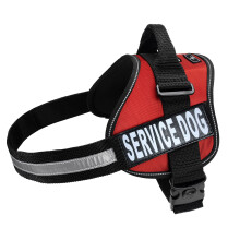 Servicehundesele med kroge- og loopstropper og h?ndtag - kommer i 6 st?rrelser fra XXS til XXL - Service Dog Vest har reflekterende patch og 2 st