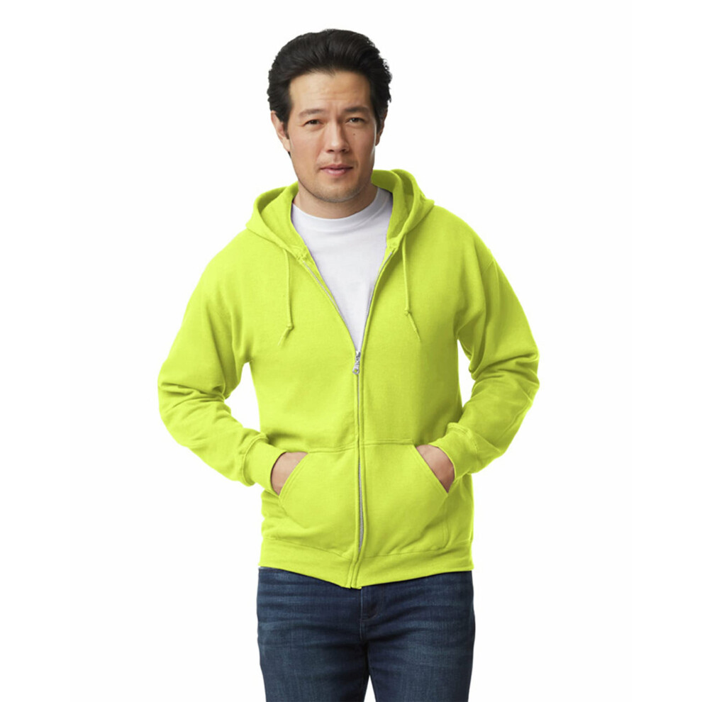 Gildan Adult Fleece Zip Hoodie Sweatshirt  Style G18600  Multipack  Safety Green 1-pack  Large