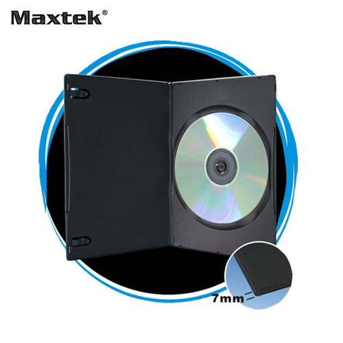 Maxtek 7mm Slim Black Single CD/DVD-etui 100 stk. Pakke. 1