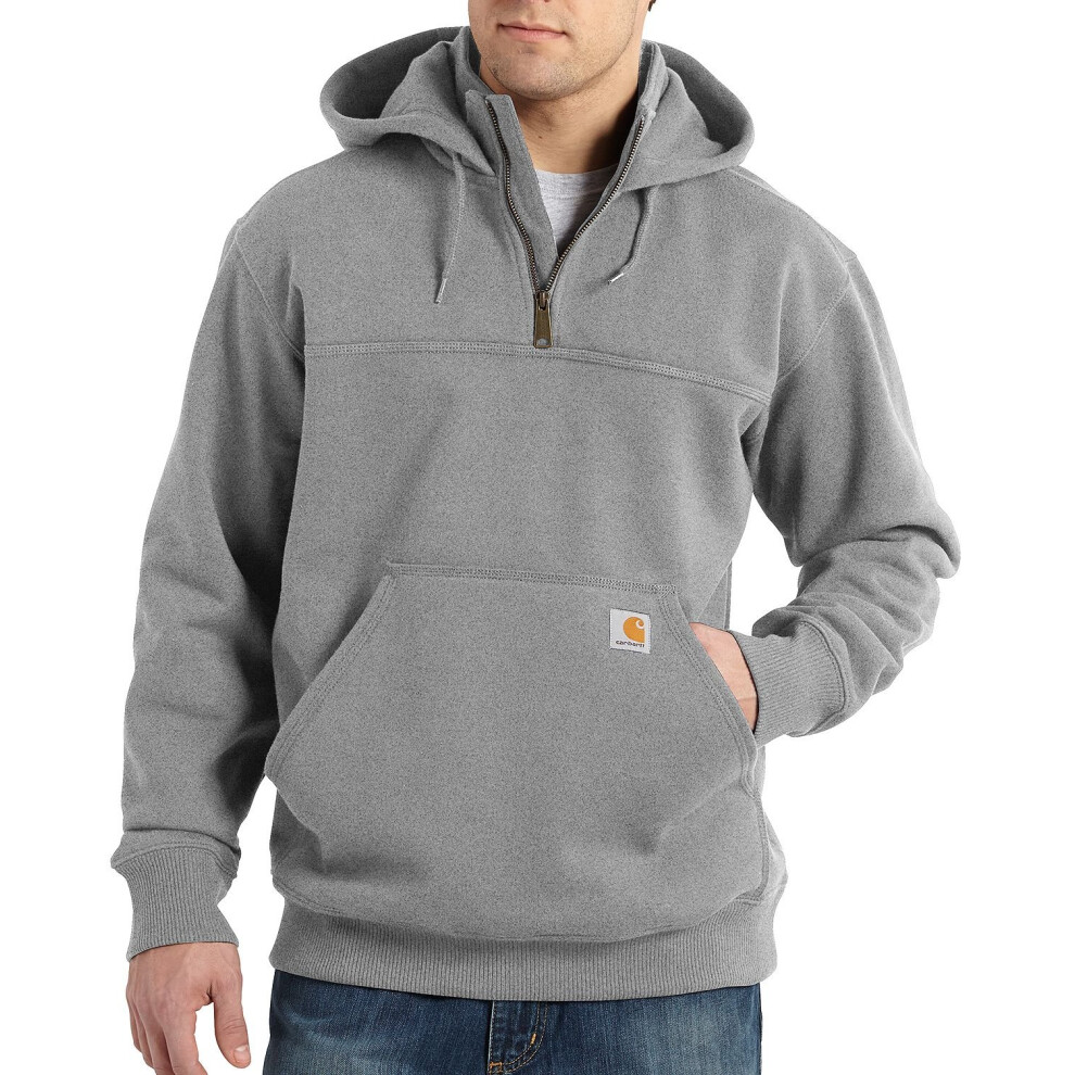 Carhartt Men's Big & Tall Rain Defender Loose Fit Heavyweight Quarter-Zip Sweatshirt  Heather Gray  3X-Large