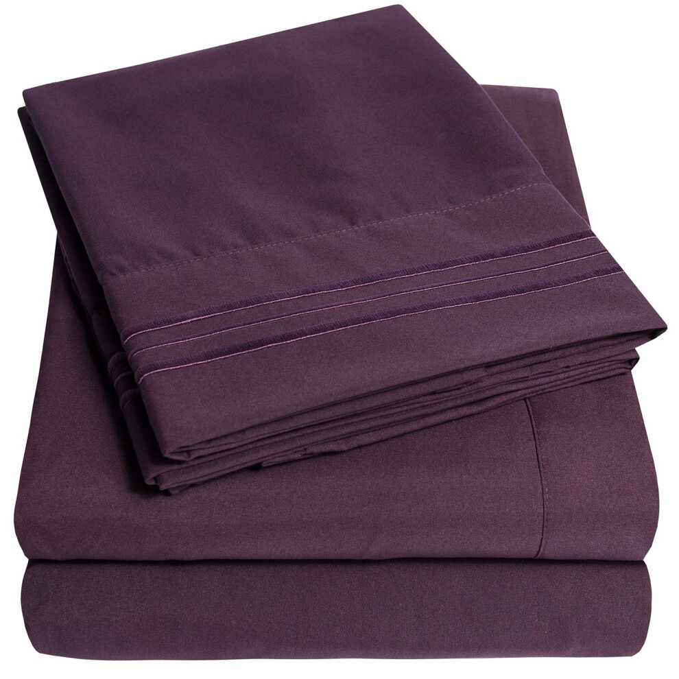 Sweet Home Collectio Purple 1500 Supreme Collection Twin Sheet Sets