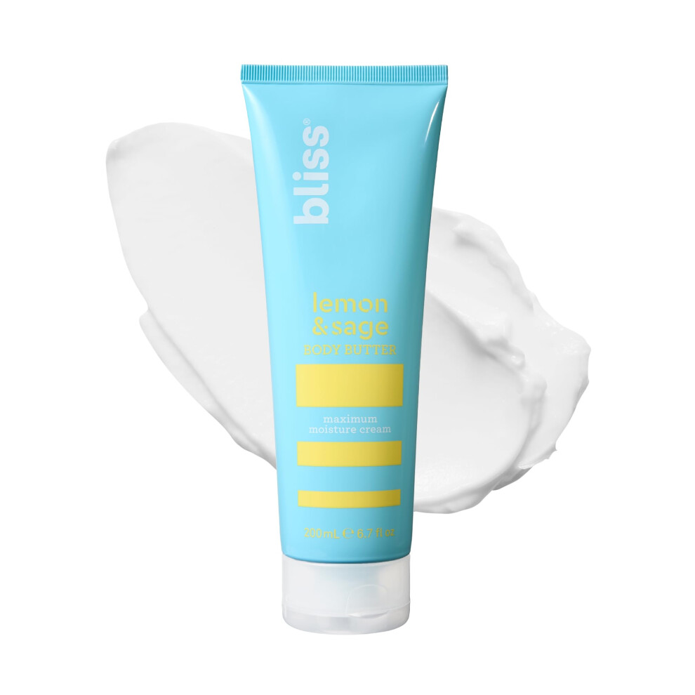 Bliss Lemon and Sage Body Butter - Maximum Moisture cream - 67 Fl Oz Lotion for Dry Skin - Long-Lasting Moisturizer for Women & Men - Vegan and cruelt