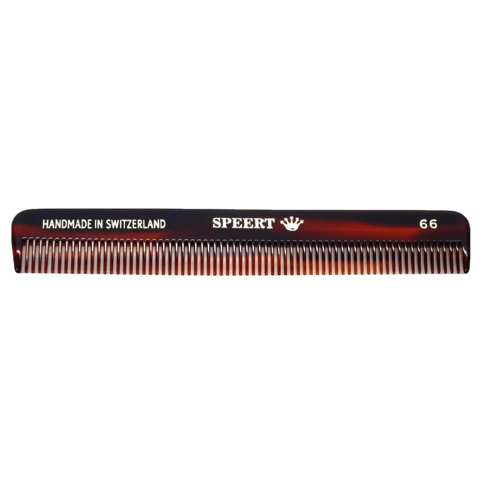 Speert #66 Handmade Narrow Tooth Comb Tortoise Havana Acetate Fine Straight Thin Detangling Parting Grooming Teasing Hair Styling Hairdresse