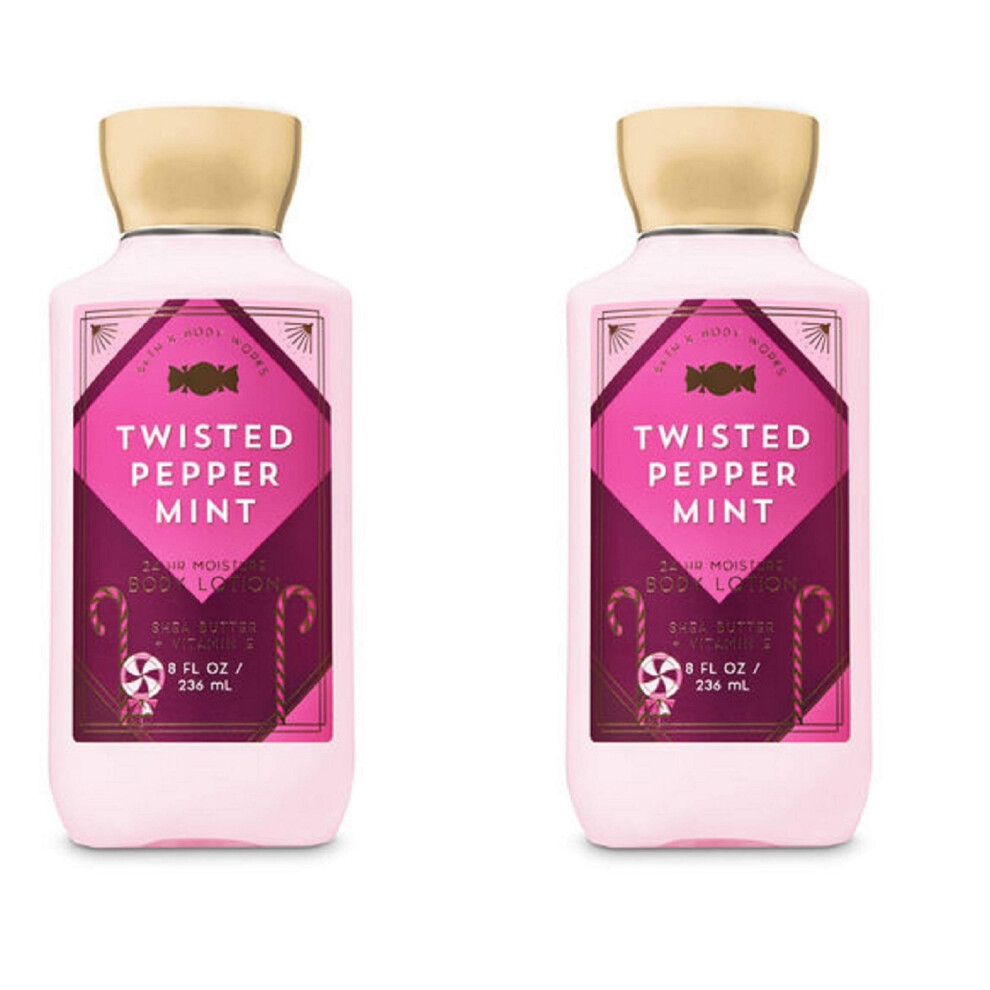 Lot de 2 lotions pour le corps Twisted Peppermint de Bath & Body Works