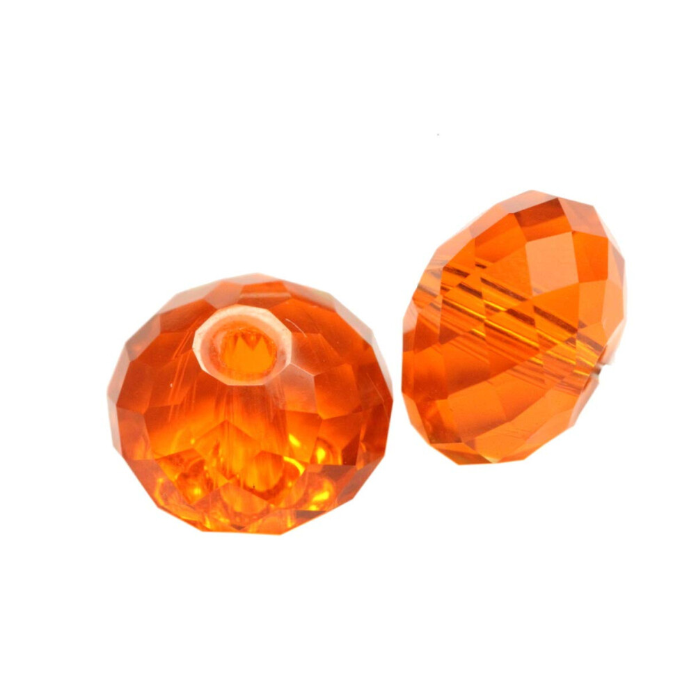 100 St Ck Adabele Sterreichische 8 Mm Facettierte Rondelle-Kristallperlen, Orange Sun-image