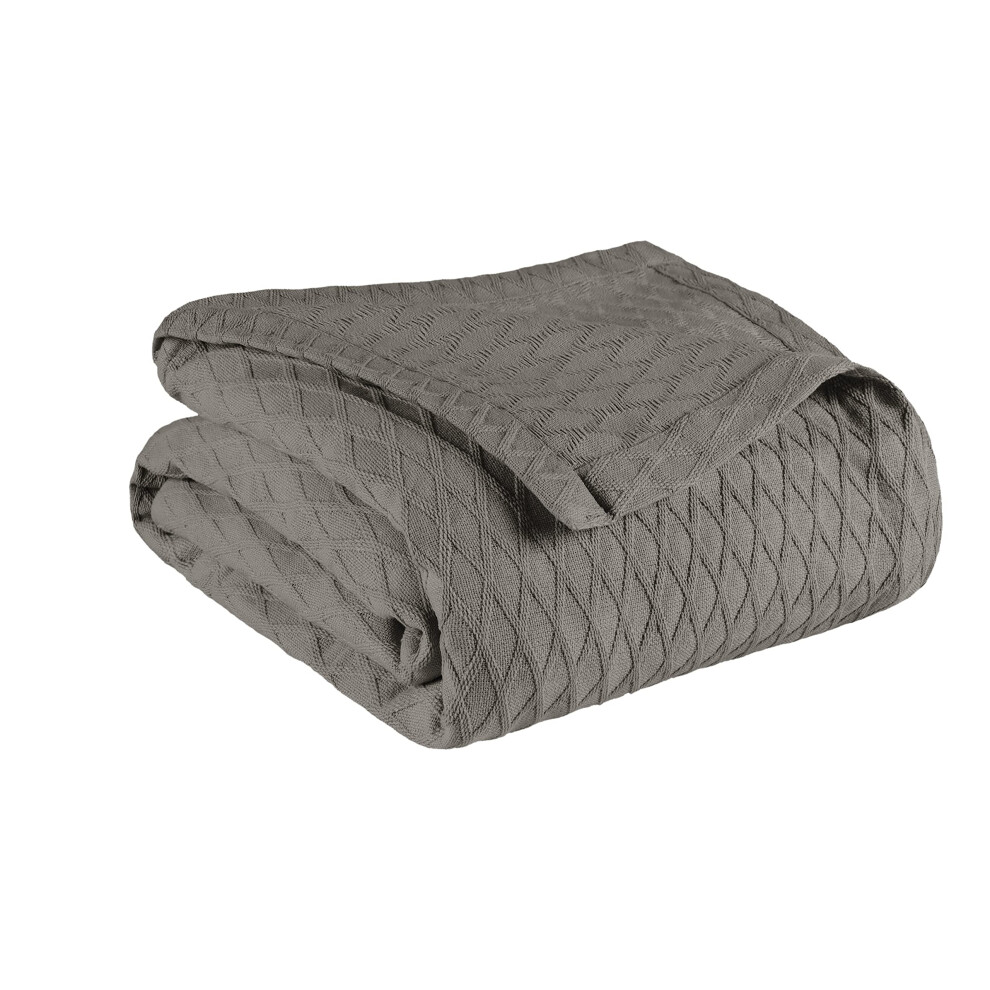 Housse de couette 100 % coton tiss    diamant de qualit    sup   rieure pour lit double/queen size, gris