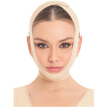 M&D Ansigtsslankende hagerem Lipo kompressionsbekl?dning Mentonera Postquir rgica Ansigtsbehandling Beige L