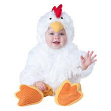 Disfraz de pollito cloqueador para beb    de InCharacter, color blanco, talla grande