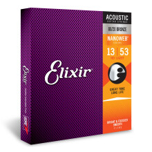 Elixir Strings Acoustic Guitar Strings 80/20 BRONZE Z NANOWEB LOKATIONA DUZY LOWKI LUDY I SKOLENY TOON Z Wygodnym Feel 6 String Set HD Light 13-5