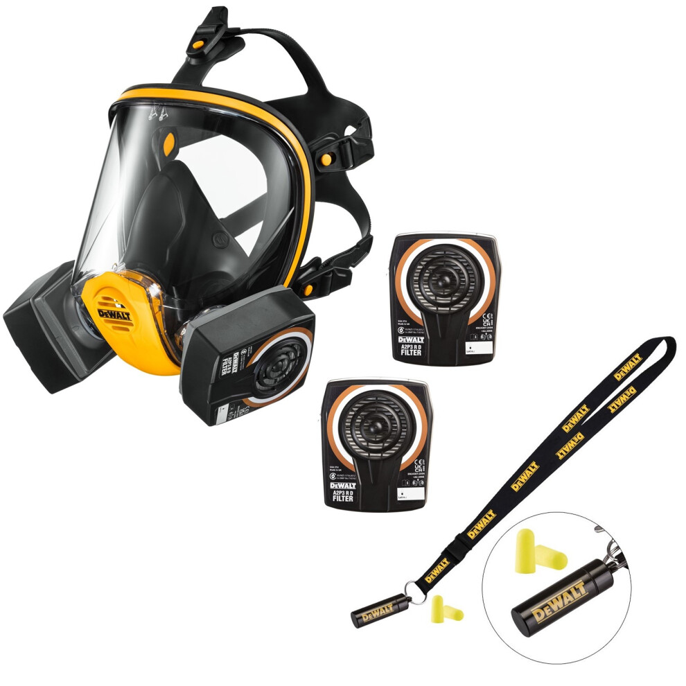 Clone of Dewalt A2P3 Full Face Large Dust Mask Respirator + Filters + Ear Plugs
