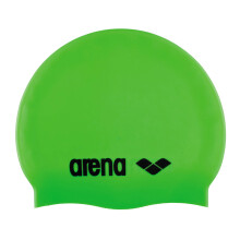 Cuffia da nuoto unisex Arena Classic Junior in silicone per bambine e bambini, comoda e resistente, taglia unica, colore lime acido/nero.
