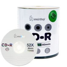 Smartbuy CD-R da 100 dischi, 700 MB/80 min, 52x, con logo, supporto dati registrabile vuoto