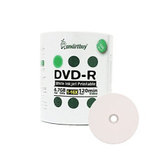 Smart Buy 100 kusov DVD-R 4,7 GB 16x biele potlaciteln    atramentov    m   di   , pr   zdne m   di   , nahr   vacie disky, 100 diskov, 100 kusov