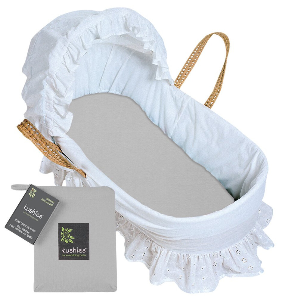 Drap-housse en jersey bio pour berceau Kushies Baby, gris