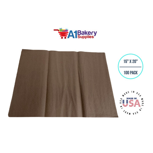 Papel de seda de chocolate 15 polegadas x 20 polegadas - 100 folhas pacote 1