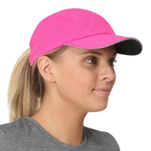 TrailHeads Women's Race Day Performance Running Cap  Lightweight & Quick Drying Mesh Sports Hat with Reflective Trim - Pink Punch