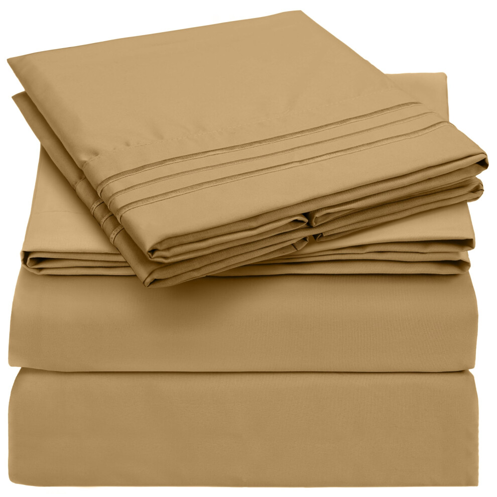 Mellanni California King-Bettwasche-Set ? 4-Teiliges Bettwasche-Set Und Kissenbezuge Aus Der Iconic Collection ? Extra Weiche, Kuhlende Hotel-Bet-image