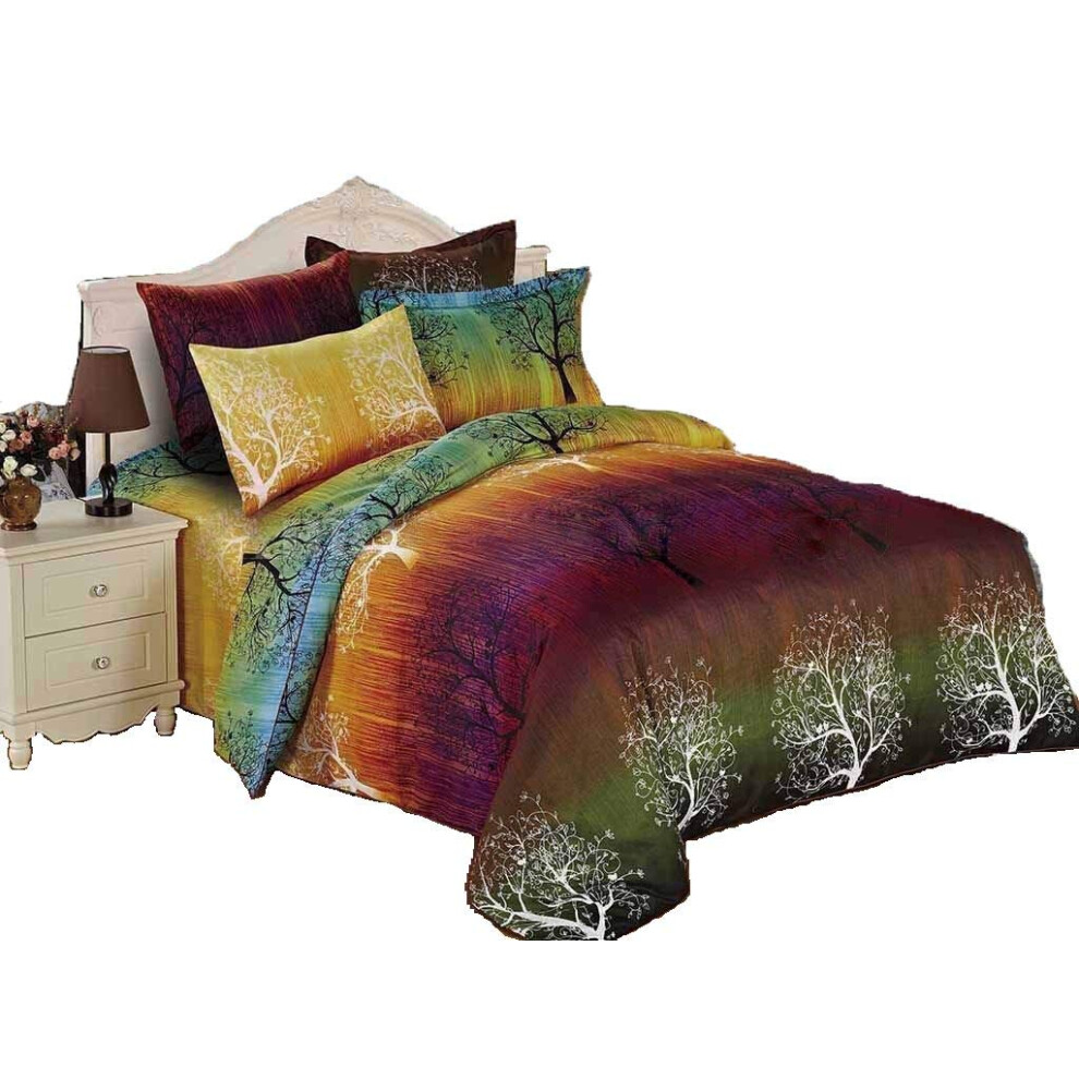 Parure De Lit 3 Pi Ces Swanson Beddings Rainbow Tree : Housse De Couette Et Deux Taies D'oreiller (Queen)-image