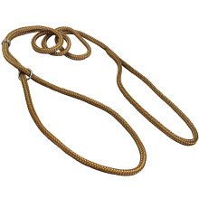 Laisse d'exposition canine en nylon tubulaire tress   , 132 cm de long (XS : diam   tre 4 mm, beige)