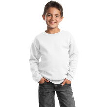 Felpa girocollo Port & Company Youth Core in pile, bianca