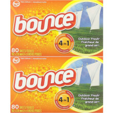 Bounce Fabric Softener Sheets, Outdoor Fresh Scent, 80 Sheets (Pack of 2)