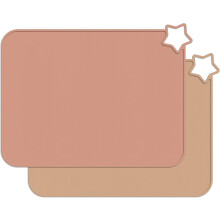 2Pcs Star Non Slip Silicone Placemat Set for Baby and Toddlers | Nordic Blue/Muted | Portable | Heat Resistant Kids Table Mat | Multi-use
