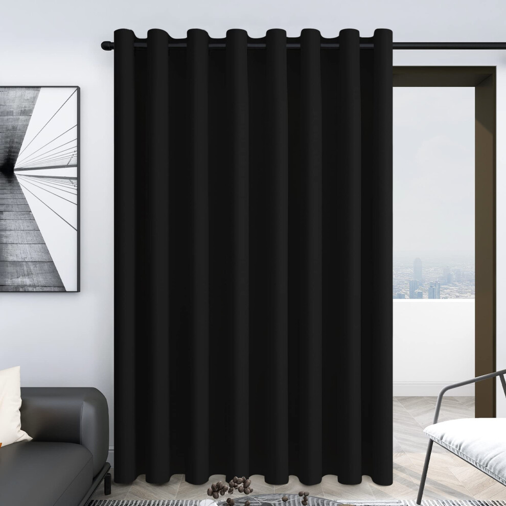 Rideaux occultants et isolants thermiques Deconovo pour chambre     coucher, 254 x 213 cm, noir, 1 panneau