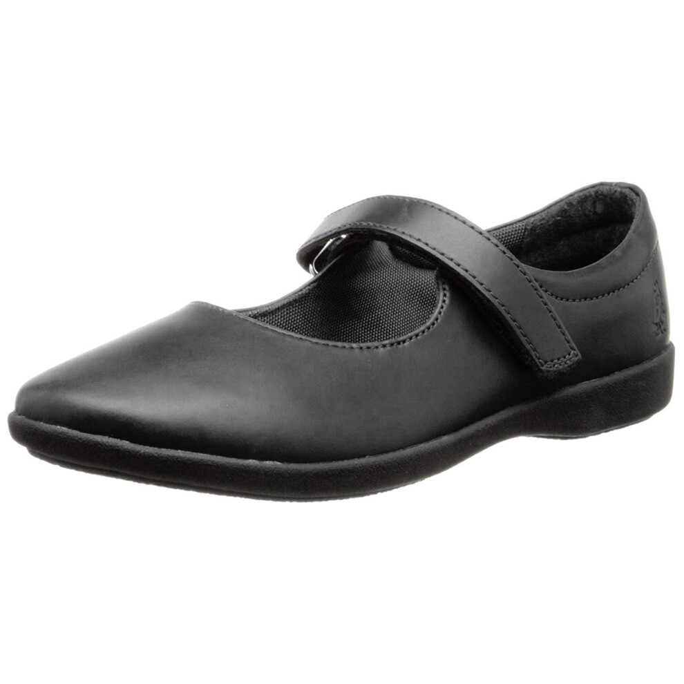 Hush Puppies unisex child Lexi Mary Jane Flat, Black, 3 Big Kid US