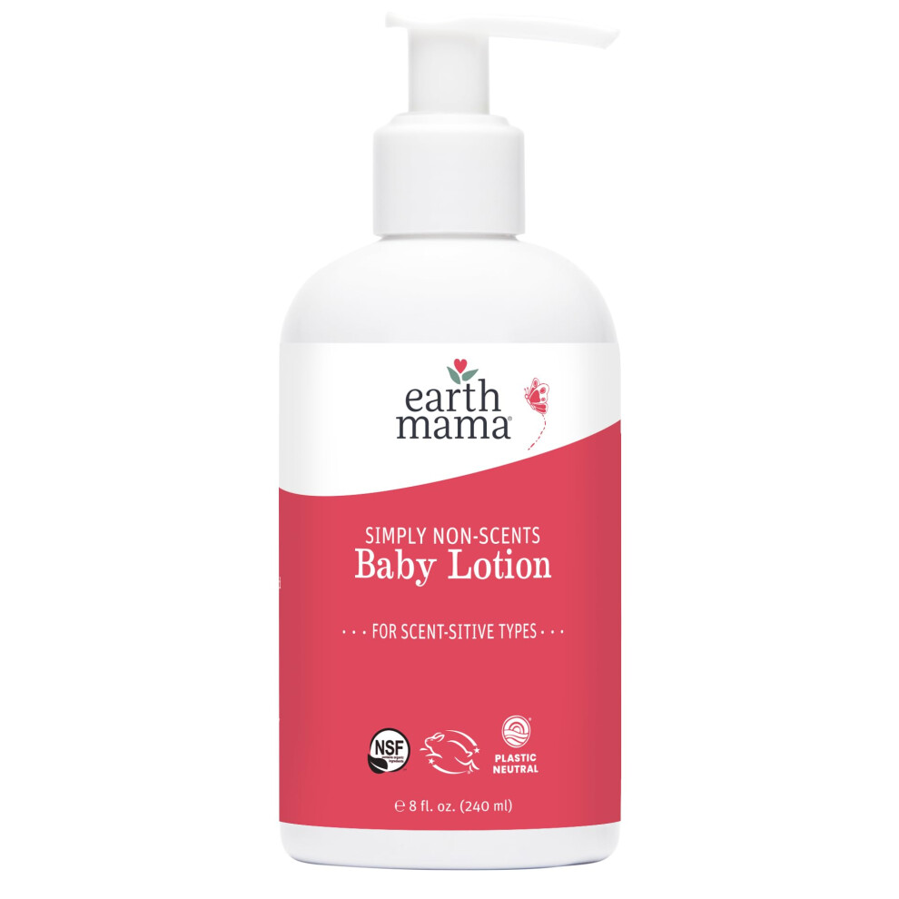 Earth Mama Simply Non-Scents Baby Lotion for Dry Skin  Calendula Cream for Newborn Skin Care  Organic Moisturizer for Children with Aloe Juice  Rooibo-image-OPC-PG2F28D-NEW
