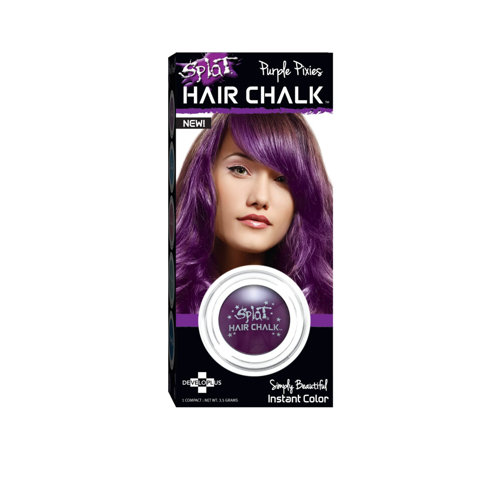 Splat Purple Pixies Hair Chalk 1 Compact Temporary Hair Color Glides on Easily for Fun Pops of Color Washable Hair Color Chalk Shampoos Out Cruelty Fr
