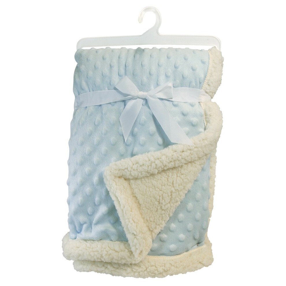 Stephan Baby Snuggle Fleece Wiegdeken Omkeerbaar Pluche En Sherpa Blauw-image