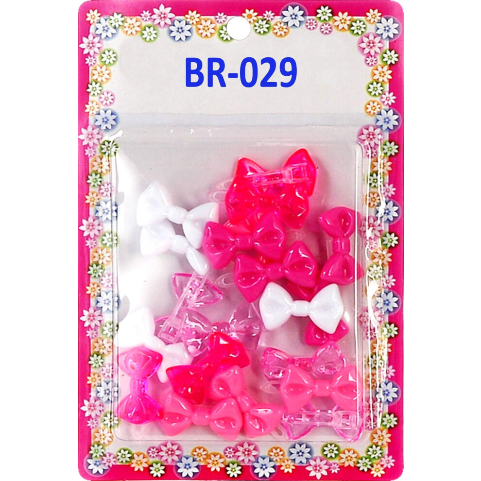 Barrettes ? Cheveux En Plastique ? Charni?Res Auto-Adh?Sives Tara Girls - Rose Et Blanc - 20 Pi?Ces Par Tara-image
