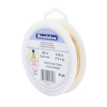 Beadalon saksalaistyylinen lanka korujen tekemiseen pyöreä kultaväri 22 gauge 125 ft