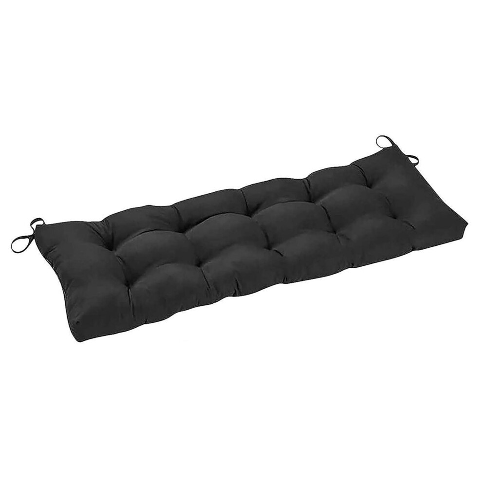 Coussin de banc extérieur noir, pad coton 100x50 cm