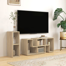 HOMCOM TV Unit for TVs up to 75 Inches, Free Combination TV Stand, Grey