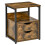 Homcom HOMCOM End Table Bedside Desk Slim Storage Cabinet with Shelf Rustic Brown 9