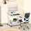 Homcom HOMCOM Movable Computer Desk with 4 Moving Wheels Sliding Keyboard Tray White 1