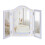 Homcom HOMCOM Lighted Tri-Fold Vanity Mirror Large Cosmetic Mirror w/ LED Lights White 9