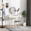 Homcom HOMCOM Dressing Table Vanity Set with Round Mirror & Stool, White - 2 Drawers, Cushioned Stool (831-356) 1