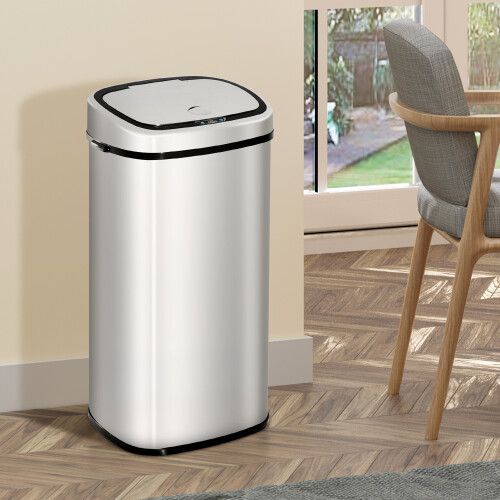 Homcom HOMCOM 68L Sensor Dustbin Stainless Steel Automatic Kitchen Waste Bin Silver
