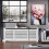 Homcom HOMCOM Extendable Radiator Cover Cabinet Slatted Design MDF White Home Office 1