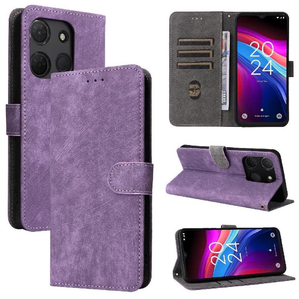 (Purple) Case For Tcl 503 Flip Folio Wallet Rfid Blocking Pu Leather Magnetic Closure Card Slots Cover Purple 764490346986