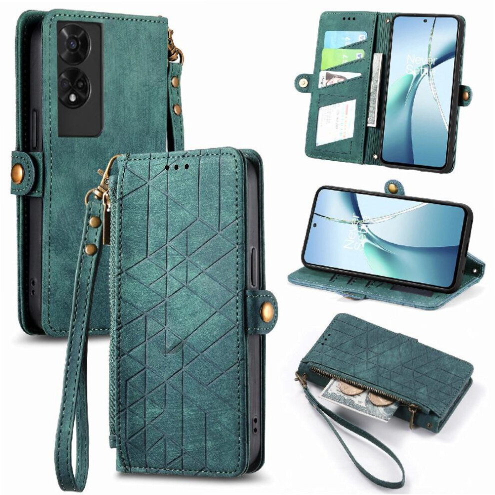 (Green) Flip Case For Tcl 50 5G Flip Cover Wallet Leather Case Simple Business Shockproof Green 764490348324