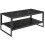 Homcom HOMCOM Two-Tier Coffee Table with Marble Effect Shelf and Metal Frame Black 9