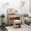 Homcom HOMCOM Dressing Table Set Cushioned Stool Flip-up Mirror Drawer Chipboard Wood 1