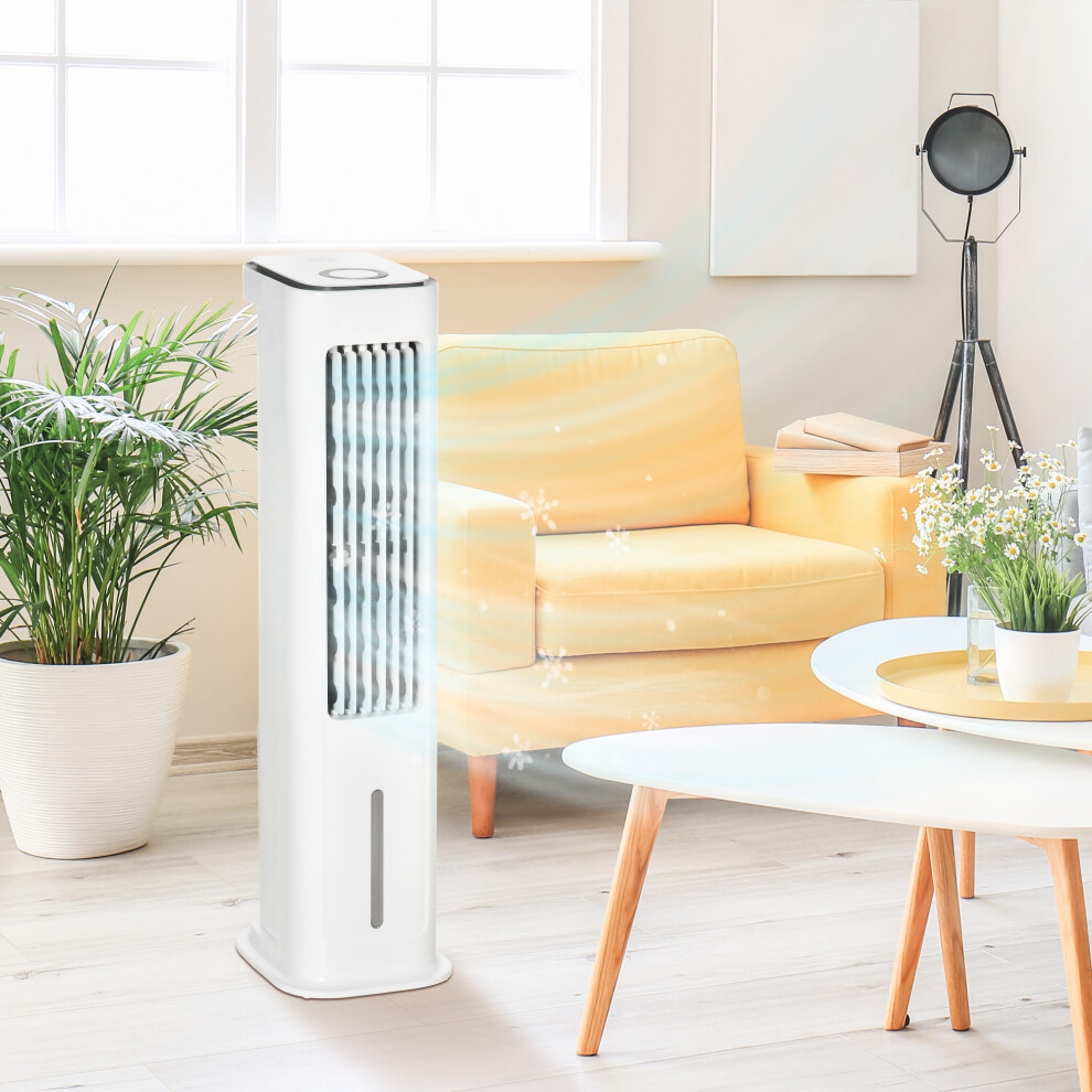 Homcom Evaporative Air Cooler With Timer, Oscillating, Ice Cooling Tower Fan