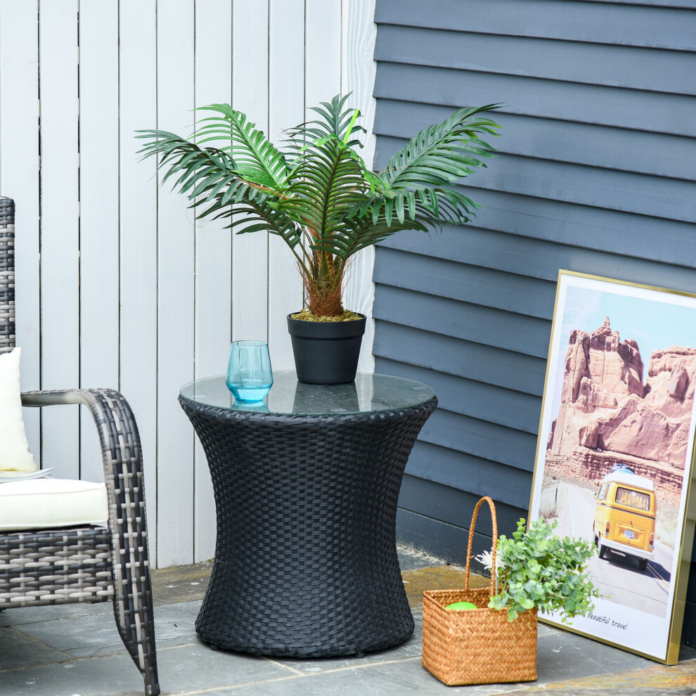 Outsunny 60Cm/2Ft Artificial Palm Tree Fake Plant In Pot Indoor Décor