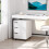 Homcom MDF Mobile File Cabinet w/ 3 Drawers Locking Wheels Metal Rails White 1