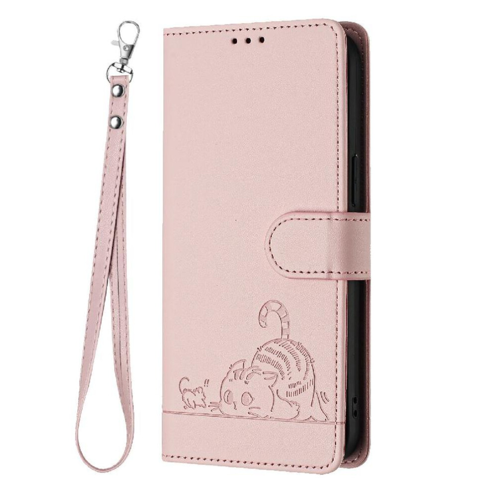 (Pink) Case For Tcl 30T Card Slot Holder Kickstand Wallet Flip Cover Cat Rfid Pink 764490350846